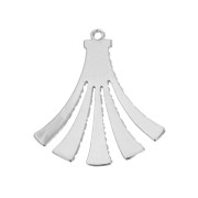 Pendentifs pompons texturés en laiton 22x19 mm - Argenté x2