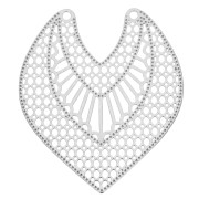 Pendentif intercalaire ajouré 2 trous - forme coeur 34x29 mm - Argenté x1|raw }}
