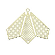 Pendentif intercalaire ajouré multirangs - forme éventail 22x26 mm - Doré x1