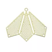 Pendentif intercalaire ajouré multirangs - forme éventail 22x26 mm - Doré x1