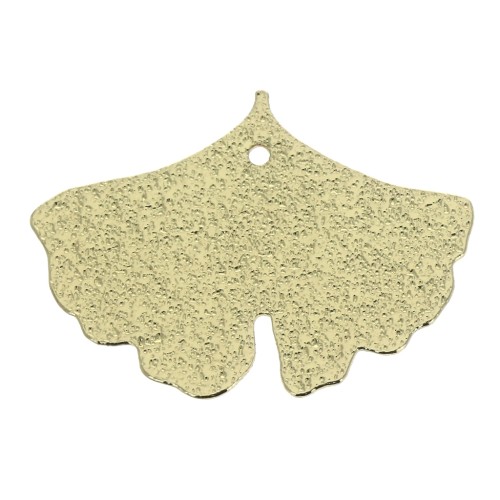 Pendentifs feuilles de Ginko martelé 15x20mm pour la création de bijoux - Doré x2
