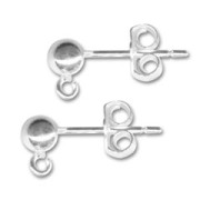 Clous d'oreilles boule 4 mm en Argent 925 x2