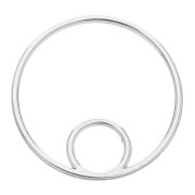 Pendentif double cercle 32 mm pour la création de bijoux DIY - Argenté x1|raw }}