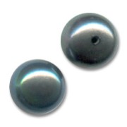 Cabochons semi-percés 6 mm - Perles d'eau douce Dark Grey Irisé x2|raw }}