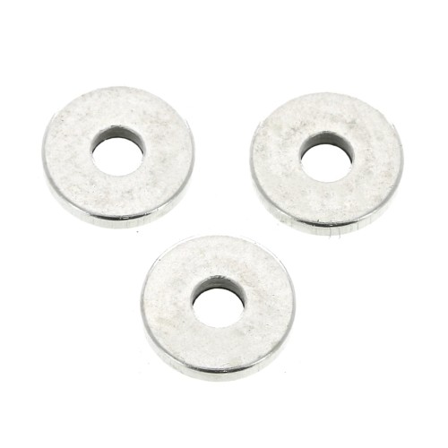 Perles rondelles Heishi disques plats 6x0.8 mm - Placage Argent fin vieilli x15