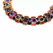 Perles verre tchèque Carrier Bead Groove 2trous 9x17mm Op Green Ceramic Look x10