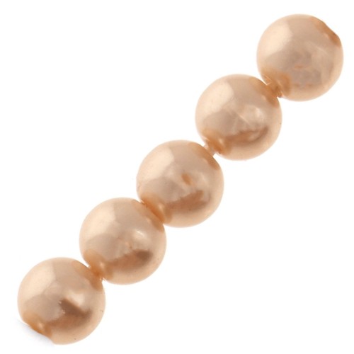 Perles rondes nacrées légères en résine 2.5 mm Rose Pêche x25