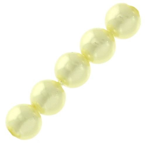 Perles rondes nacrées légères en résine 2.5 mm Jaune Clair x25