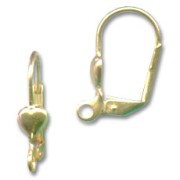 Dormeuses coeur doré à l'or fin x2|raw }}