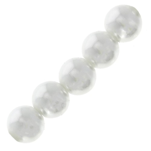 Perles rondes nacrées légères en résine 2.5mm Blanc x25