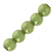 Perles rondes nacrées légères en résine 4 mm Vert Olive x20