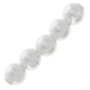 Perles rondes nacrées légères en résine 4 mm Blanc x20|raw }}