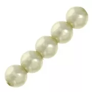Perles rondes nacrées légères en résine 4 mm Crème x20