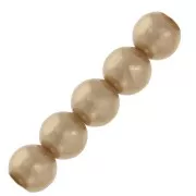 Perles rondes nacrées légères en résine 4 mm Bronze Clair x20