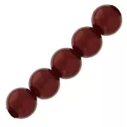 Perles rondes nacrées légères en résine 6 mm Rouge Foncé x15