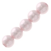 Perles rondes nacrées légères en résine 6 mm Rose Clair x15|raw }}