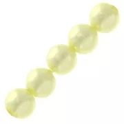 Perles rondes nacrées légères en résine 6 mm Jaune Clair x15