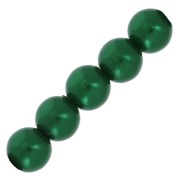 Perles rondes nacrées légères en résine 6 mm Vert Foncé x15