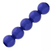 Perles rondes nacrées légères en résine 6 mm Bleu roi x15