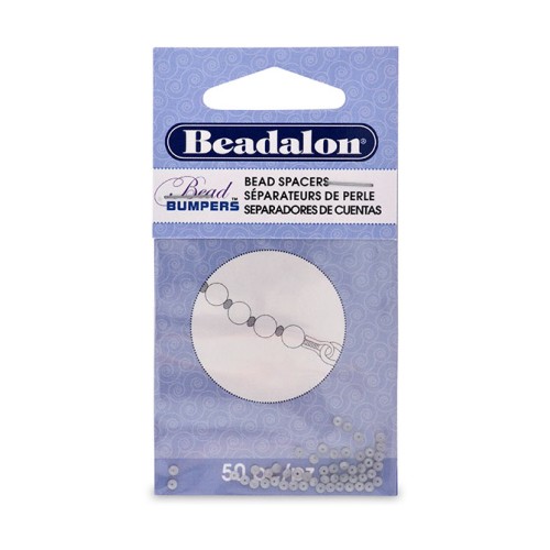 Anneaux séparateurs Bumper rond en caoutchouc 2 mm - Argenté satiné x50