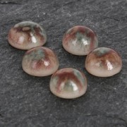 Cabochon en résine imitation pierre gemme 6 mm Jaspe Poppy x1