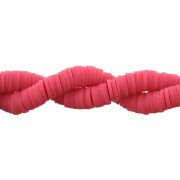 Perles Heishi rondelles  en pâte polymère 6x1 mm Fuchsia x39 cm|raw }}