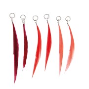 Assortiment de 6 plumes Made by me 5 cm pour la création de bijoux - Rouge
