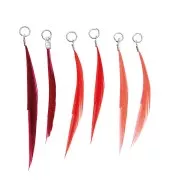 Assortiment de 6 plumes Made by me 5 cm pour la création de bijoux - Rouge