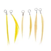 Assortiment de 6 plumes Made by me 5 cm pour la création de bijoux - Jaune