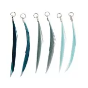 Assortiment de 6 plumes Made by me 5 cm pour la création de bijoux - Turquoise