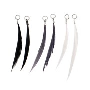 Assortiment de 6 plumes Made by me 5 cm pour la création de bijoux - Noir & Blanc