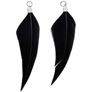 Assortiment de 2 plumes Made by me 7 cm pour la création de bijoux - Noir