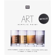 Set de 4 tubes de peinture acrylique de 12 ml - Art par Rico Design - Metallic x1|raw }}