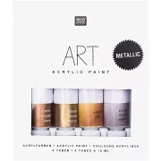 Set de 4 tubes de peinture acrylique de 12 ml - Art par Rico Design - Metallic x1