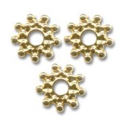Perles Intercalaires métal 12 mm doré à l'or fin x4