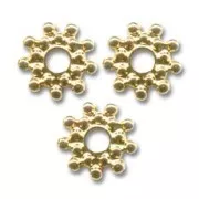 Perles Intercalaires métal 12 mm doré à l'or fin x4
