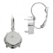 Dormeuses porte-cabochon PureCrystal 4470 12 mm - Rhodié x2