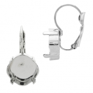 Dormeuses porte-cabochon PureCrystal 4470 12 mm - Rhodié x2