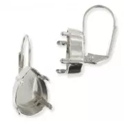 Dormeuses porte-cabochon PureCrystal 4320 14X10 mm - Rhodié x2