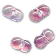 Perles en verre Farfalles Peanut Beads 6.5x3.2 mm - Crystal Gris - Rose x20g