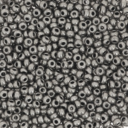 Preciosa Perles rocailles 11/0 2 mm - Terra Métallique - Dark Nickel x20g