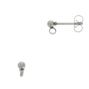 Clous d'oreilles boule 3 mm - Acier inoxydable 304 x2