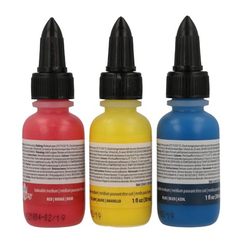 Pâte polymère liquide Sculpey - Couleurs primaires x3