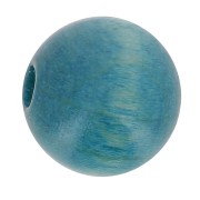 Perles rondes en bois 20 mm - Bleu canard x5|raw }}