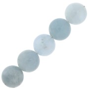 Perles rondes en pierre gemme 6 mm Aigue-Marine x15|raw }}