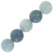 Perles rondes en pierre gemme 8 mm Aigue-Marine x10
