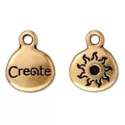 Breloque create 16 mm doré vieilli x1