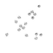Perles rondes lisses en laiton 2 mm - Placage Argent fin x200