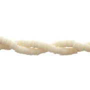 Perles Heishi rondelles  en pâte polymère 4x1 mm Ivoire x39 cm|raw }}