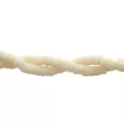 Perles Heishi rondelles  en pâte polymère 4x1 mm Ivoire x39 cm